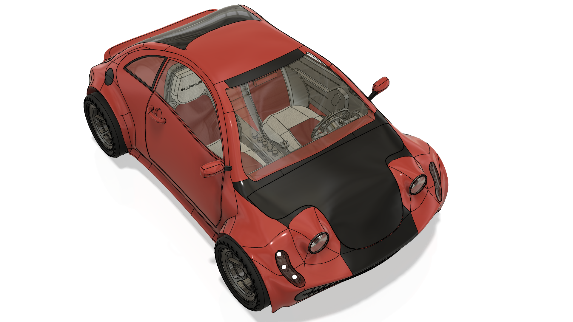 小型汽车造型3D图纸 step iges格式